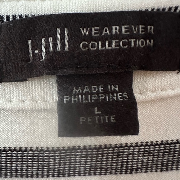 J. Jill Wearever sleeveless dress Black and White Striped. Size large petite. - Picture 3 of 9